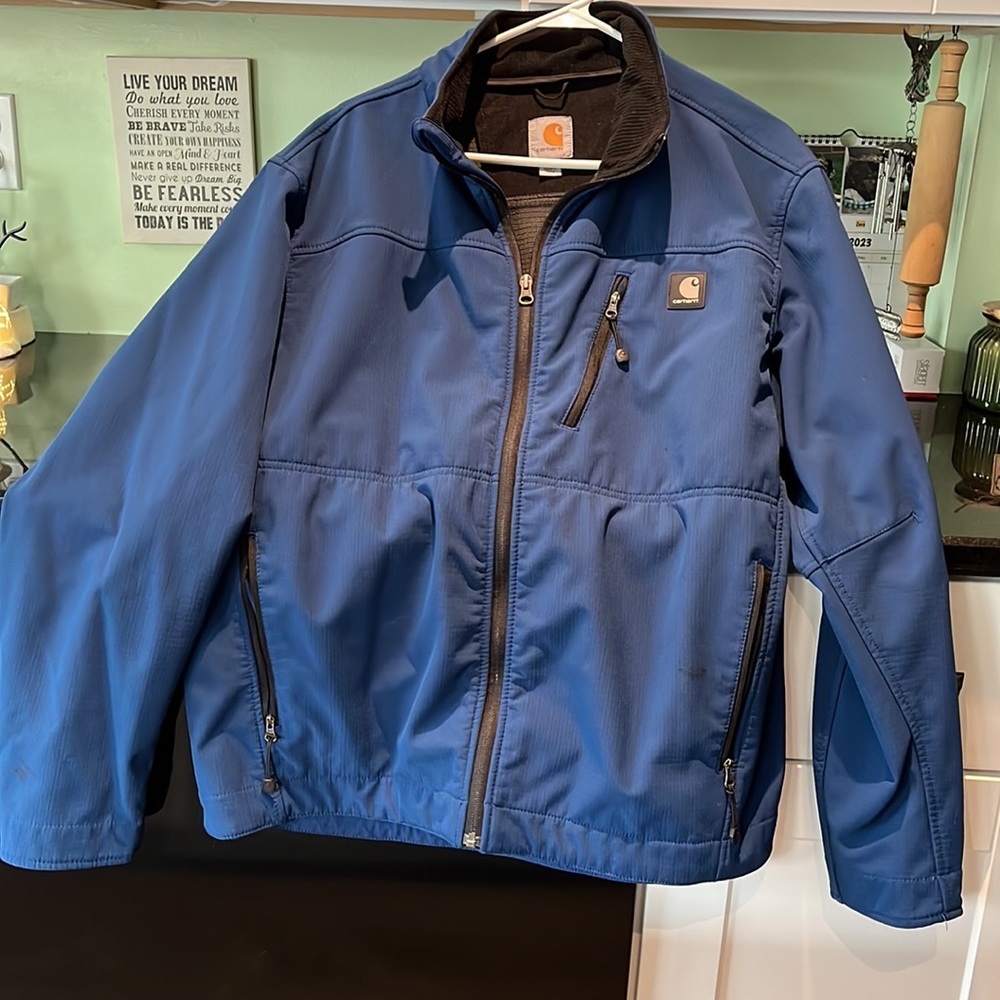 Like new blue jacket, worn twice, perfect condition.